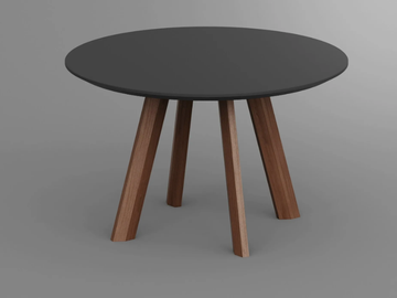 RHOMBI R - Round wooden table by Vitamin Design - view 2